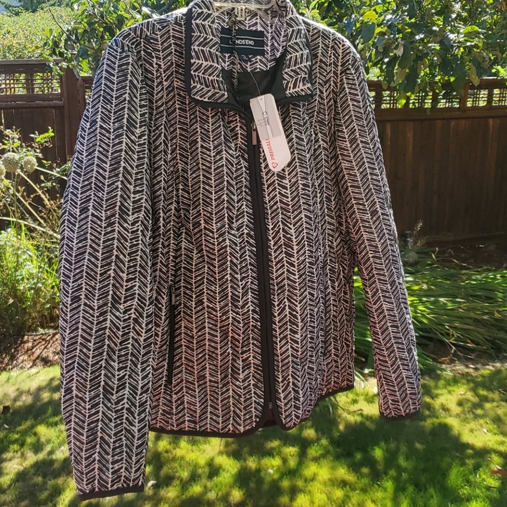NWT Land's End Jacket, Black White, SZ XL